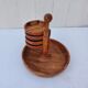 Aperitif server, olive wood, 70's design.