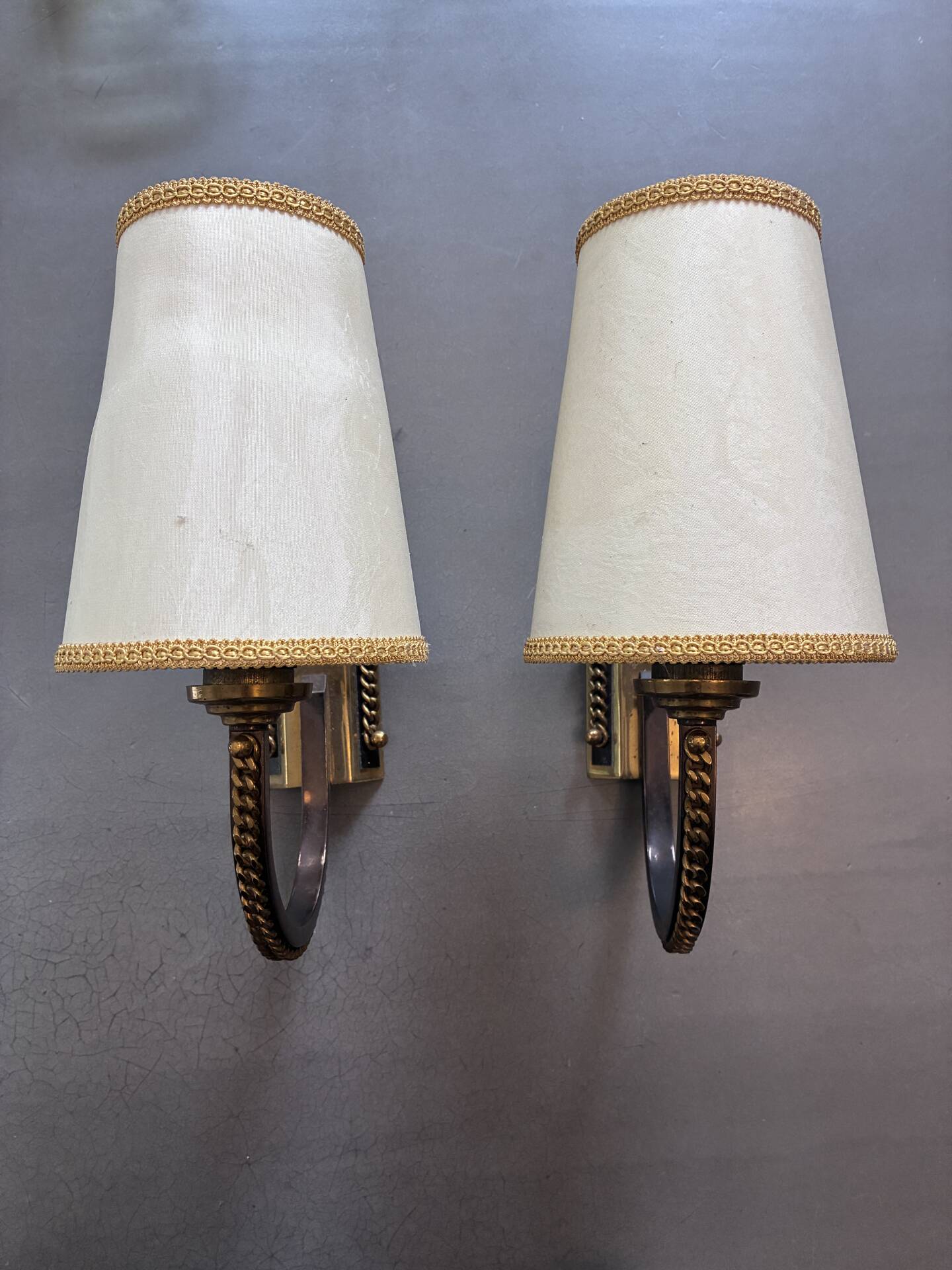 Pair of vintage wall lights from the 1950s.