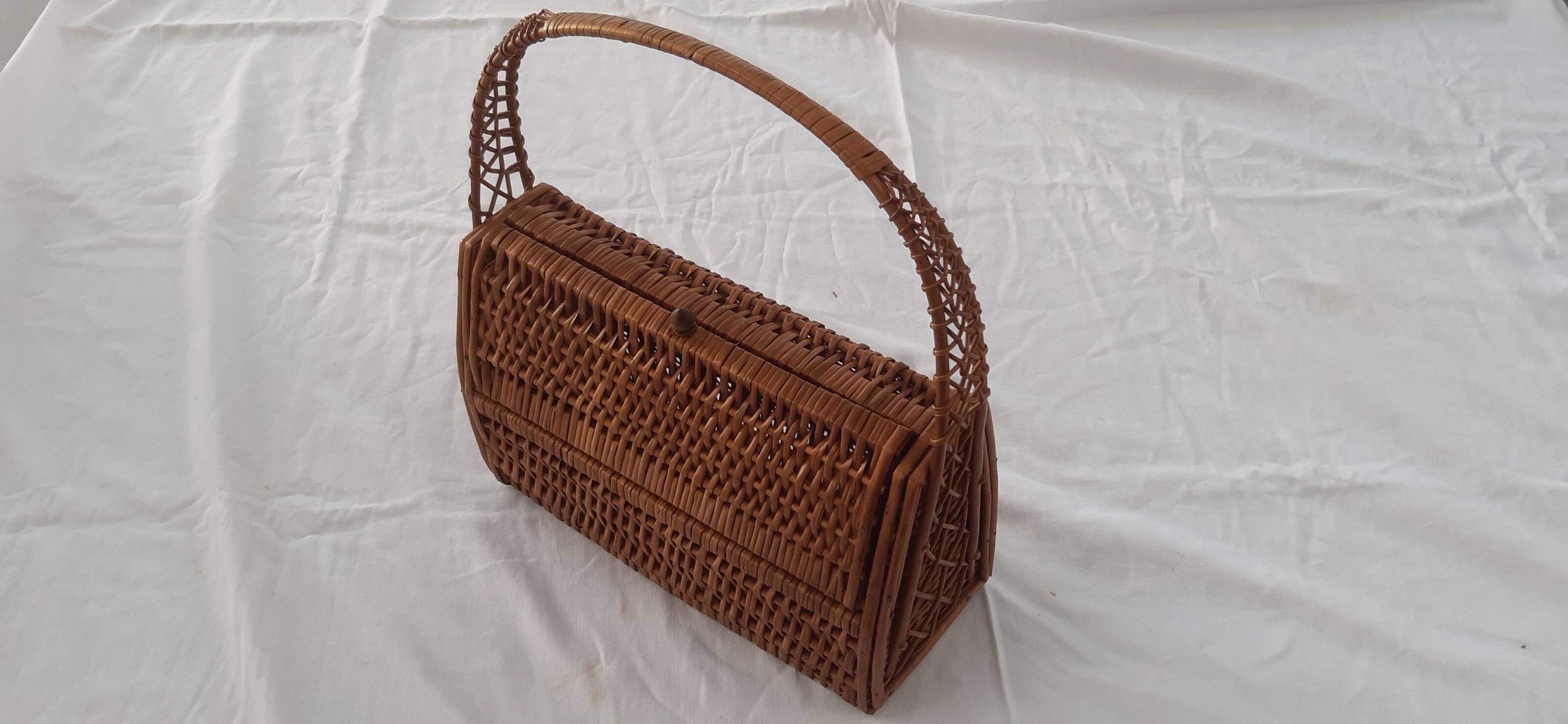 70s wicker handbag