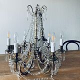 Chandelier with crystal and bronze tassels
