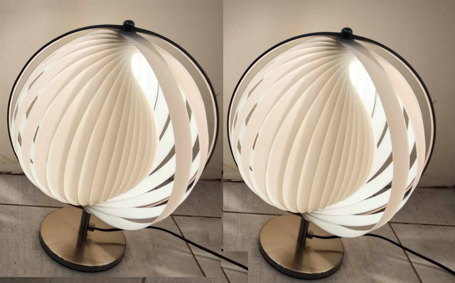 Pair of moon 70's lamps by verner panton, casa publisher