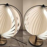 Pair of moon 70's lamps by verner panton, casa publisher