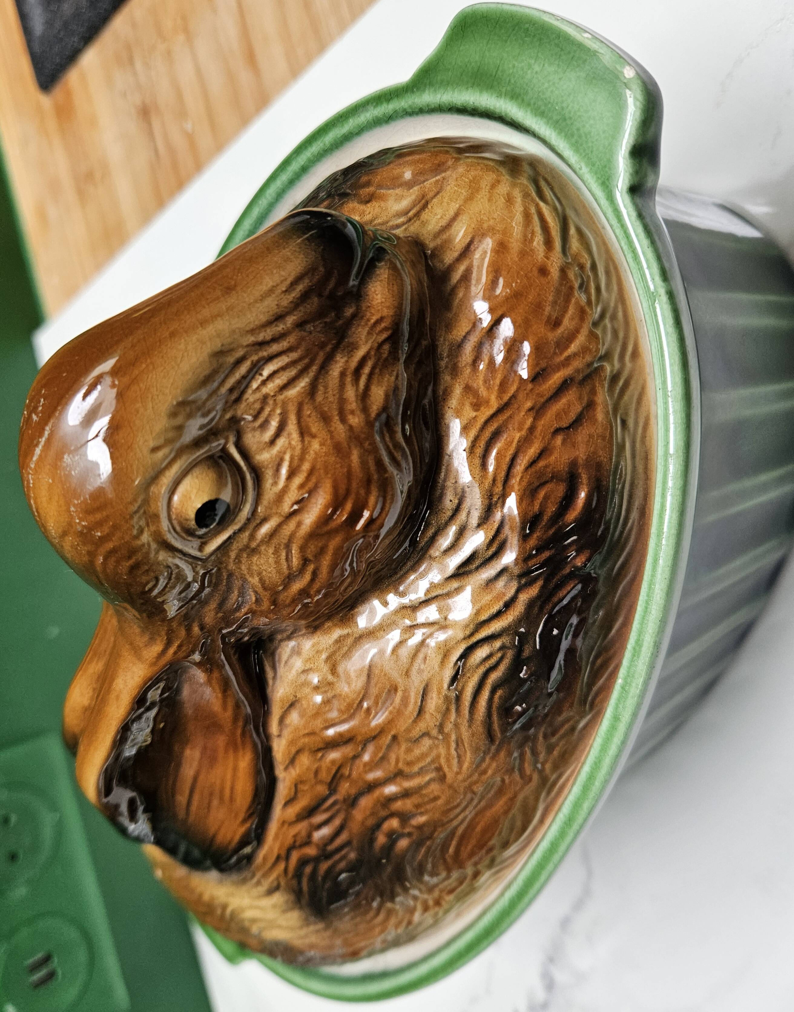 Ceramic hare or rabbit terrine,