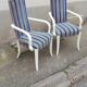 Paire de fauteuils tissu bleu
