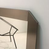 Square mirror in brushed steel