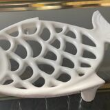 Vintage fish soap dish in enameled cast iron