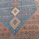 Handmade Yalameh Persian rug 200x300 indigo blue terracotta