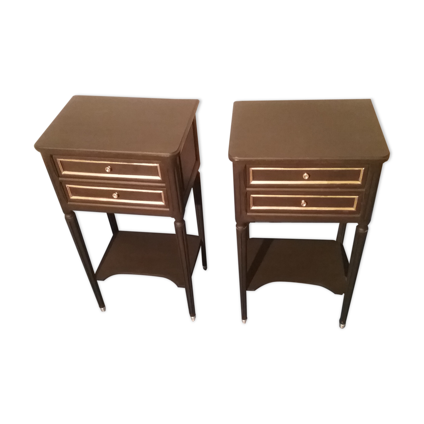 Pair of black bedsides