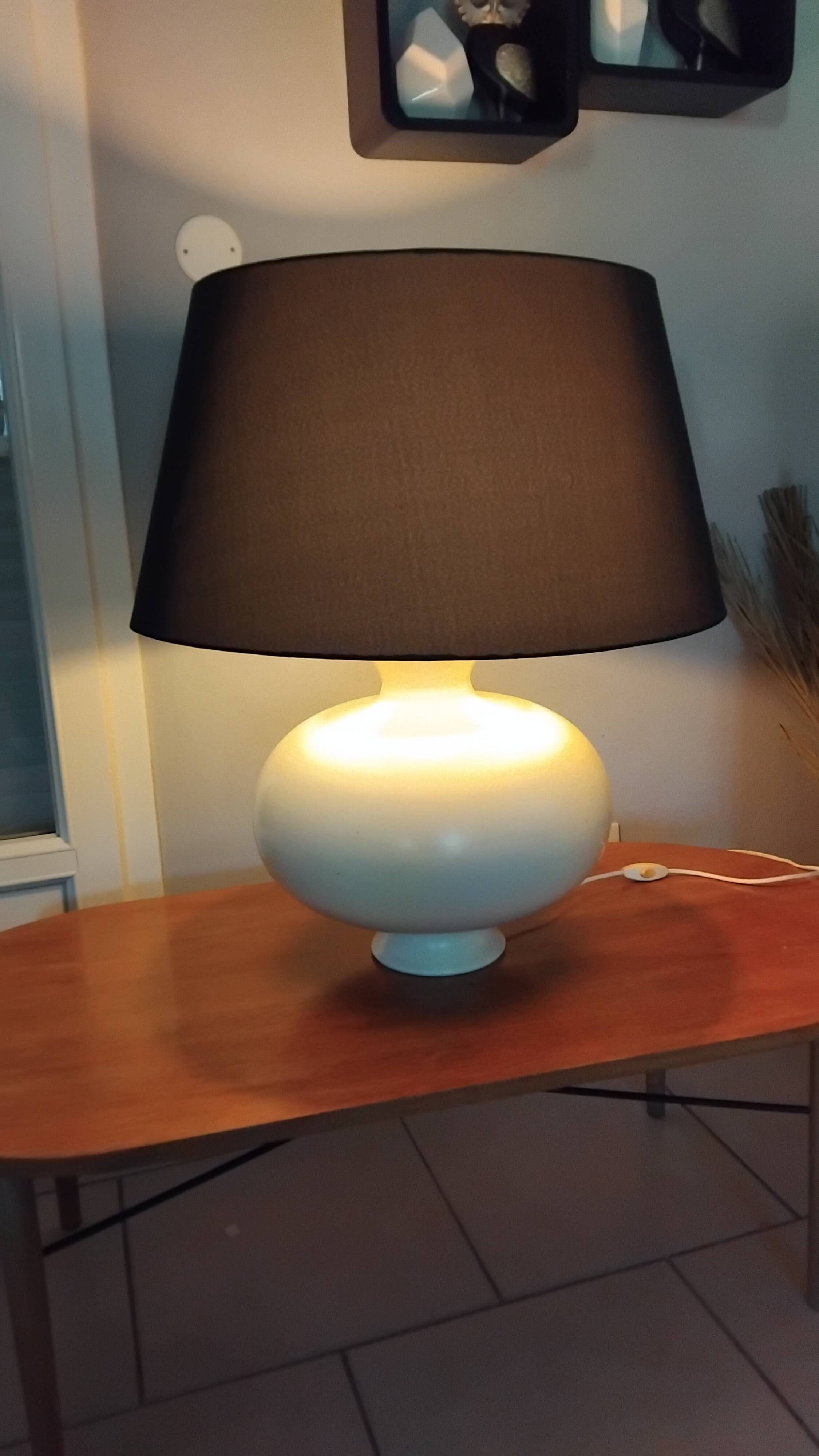 Large vintage ceramic table lamp from the 70s kostka pirouette design