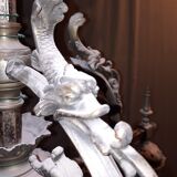 Chandelier 1900 metal and glass
