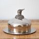 Vintage Silver Plated Butter Dish with Duck Head: Old Swedish Butter Mold
