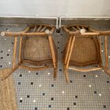 Pair of caned bistro chairs