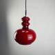 Suspension en verre rouge par Peill et Putzler, 1960