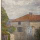 Painting landscape stamp of the artist's studio circa 1940