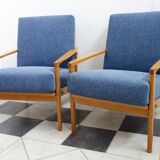 Set of two blue chairs 1960s