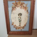 Child dried flowers painting