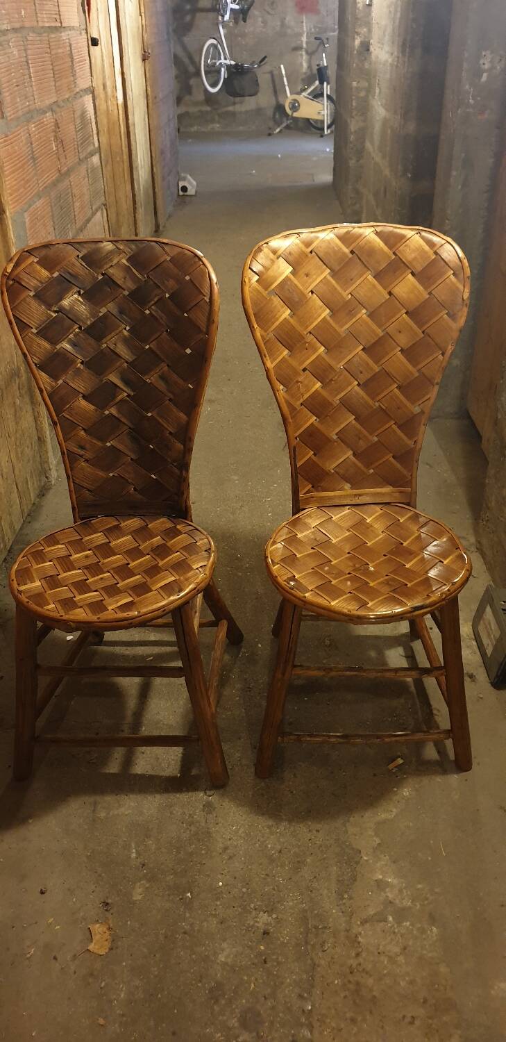 2 seventies palm tree chairs