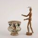 Antique brooch "Ligurian Man" in majolica, Italy, late 18th century.