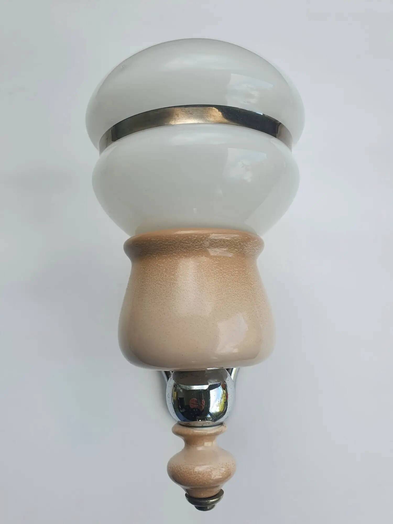 Vintage bathroom wall light and two towel rails set