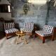 3 vintage wooden armchairs/lounges