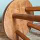 Vintage solid blond wood bar stool