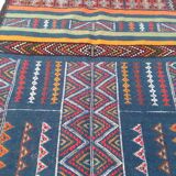 Carpet kilim blue in wool 97x198cm