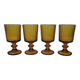 Vintage Codec Una Amber Stemmed Glasses