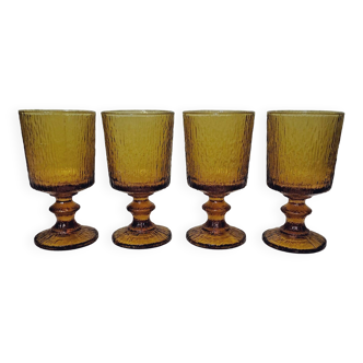 Verres à pied vintage Codec Una ambrés