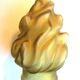 Tulip frosted amber glass, volute flame for lamp, torch H 20 cm and 8 cm