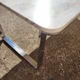 Marble and stainless steel coffee table