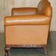 Restored three-seater leather canapé in late Victorian style.