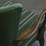 1960s vintage mid-century lounge chair, dark stained oak style of Viggo Boesen