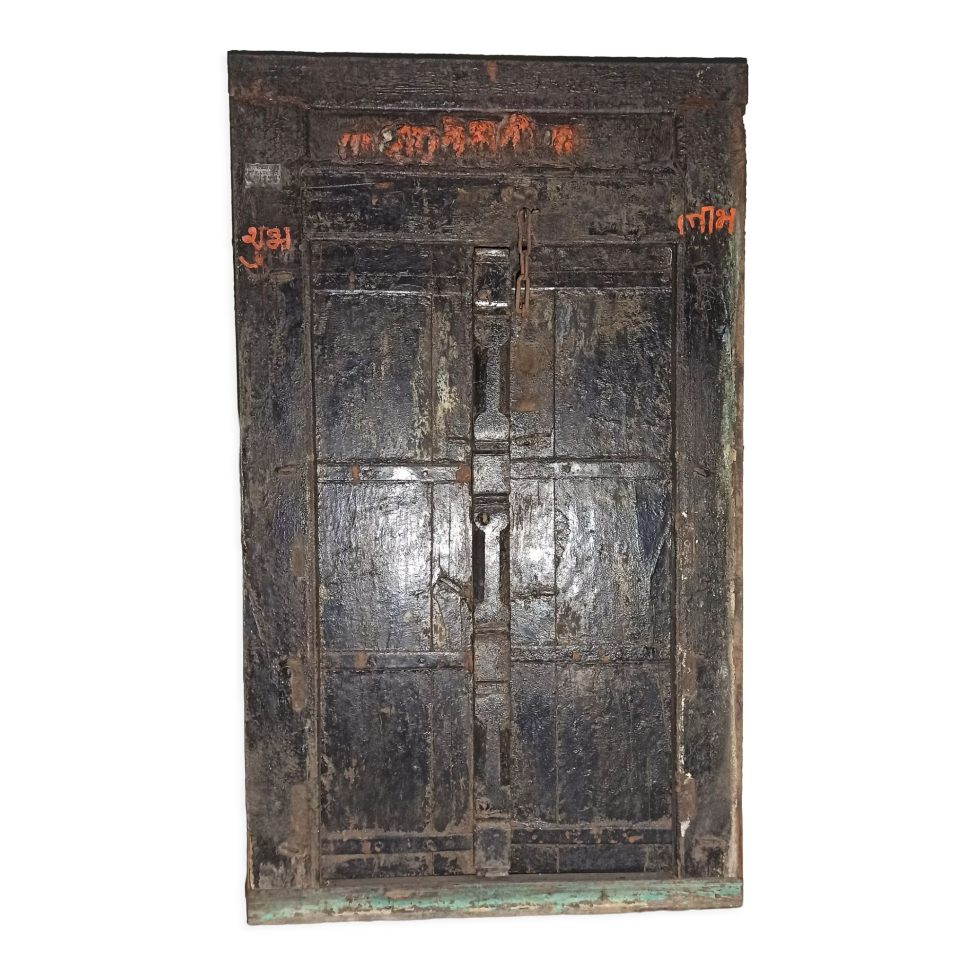 Old wooden door with frame