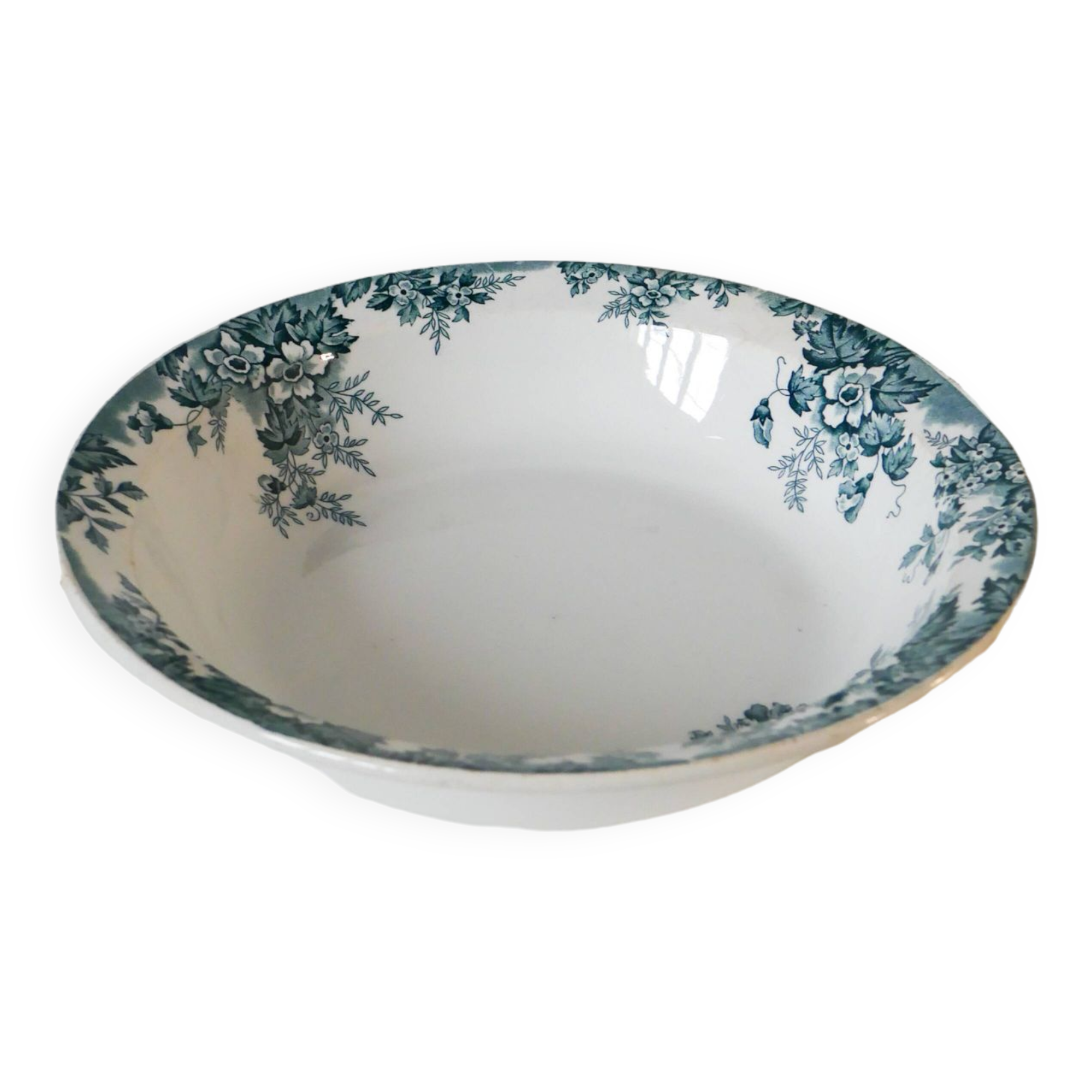 Salad bowl in Iron Earth Saint Amand model Marie-Louise early 20th century
