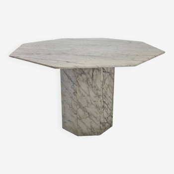Italian carrara marble octagon garden or dining table, 1960s