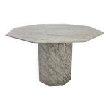 Table de jardin ou de salle à manger octogonale en marbre de carrare, italie, 1960s