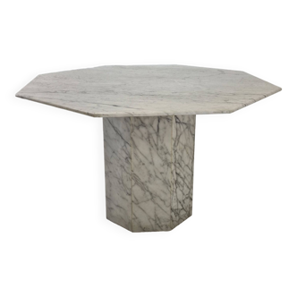 Italian carrara marble octagon garden or dining table, 1960s