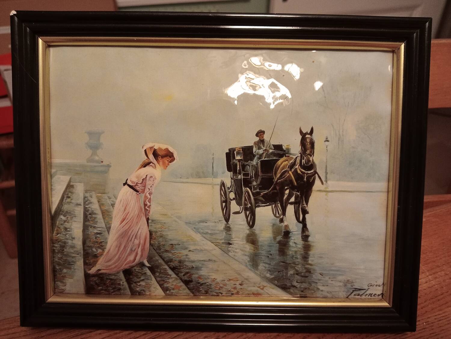 Enameled painting signed