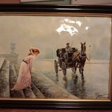 Enameled painting signed