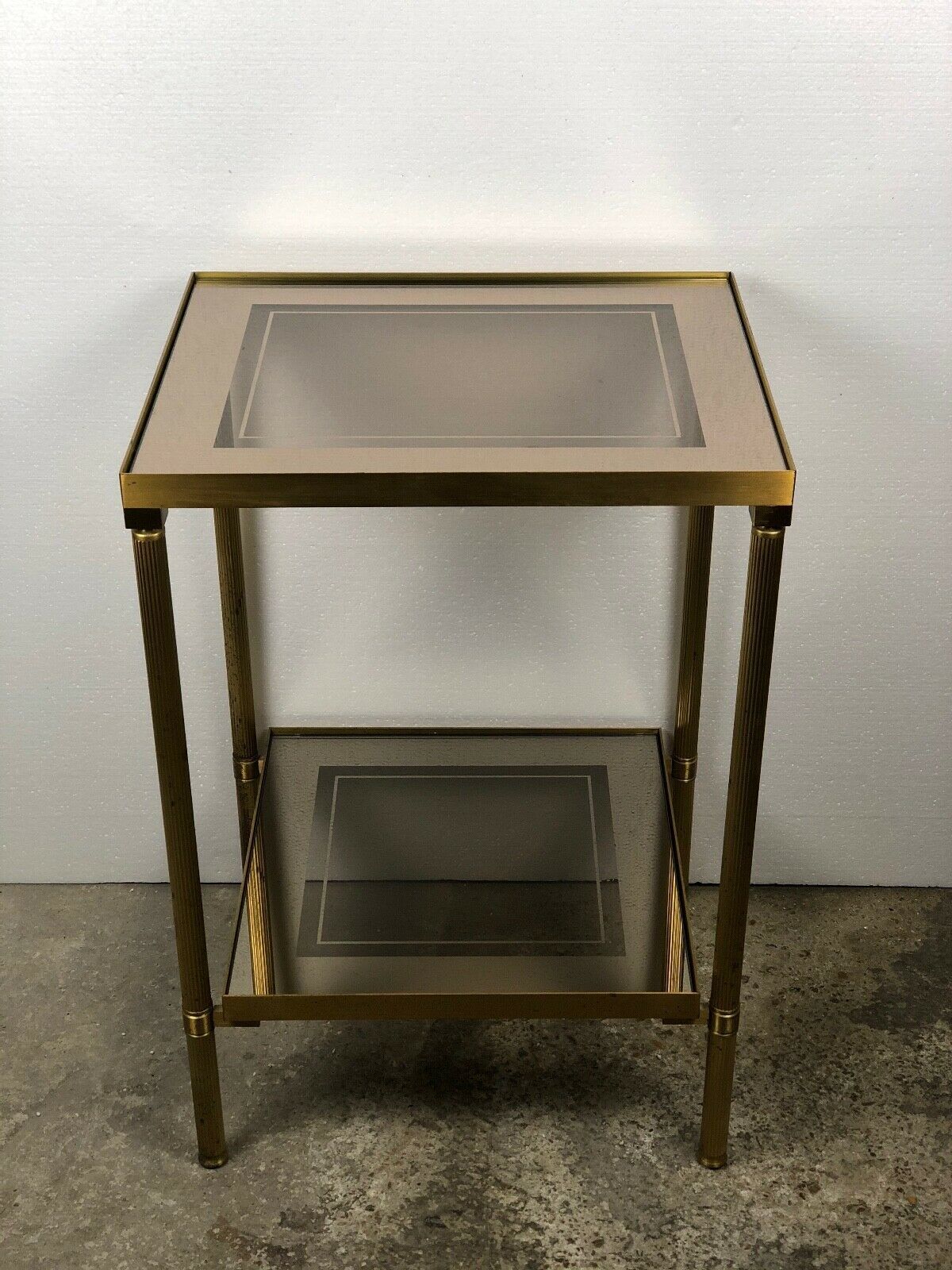 Bout de canapé table d'appoint vintage 70'S en verre et laiton
