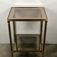 Bout de canapé table d'appoint vintage 70'S en verre et laiton