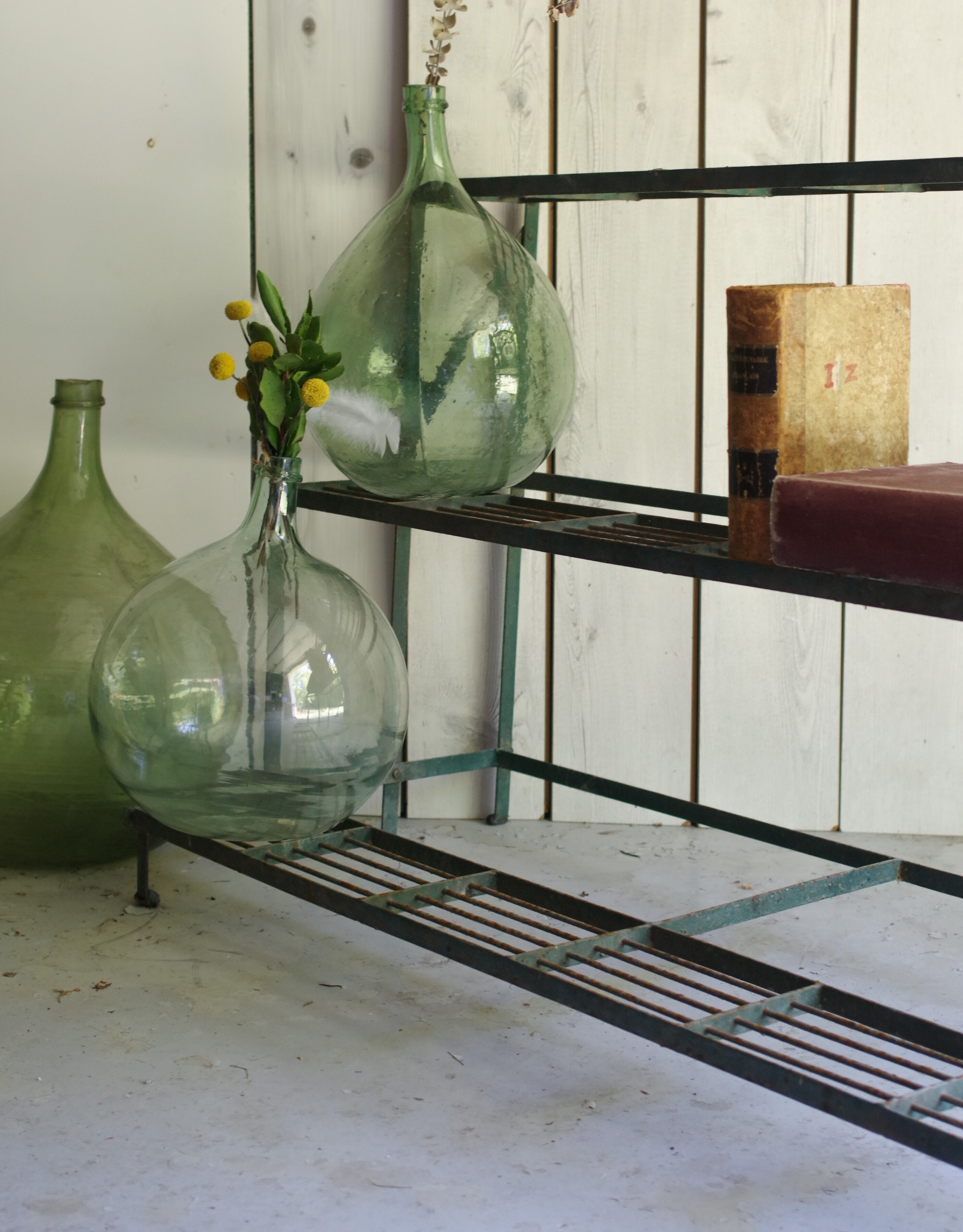 Antique florist metal shelf-industrial shelf