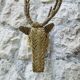 Trophy animal head in palm leaves - deer