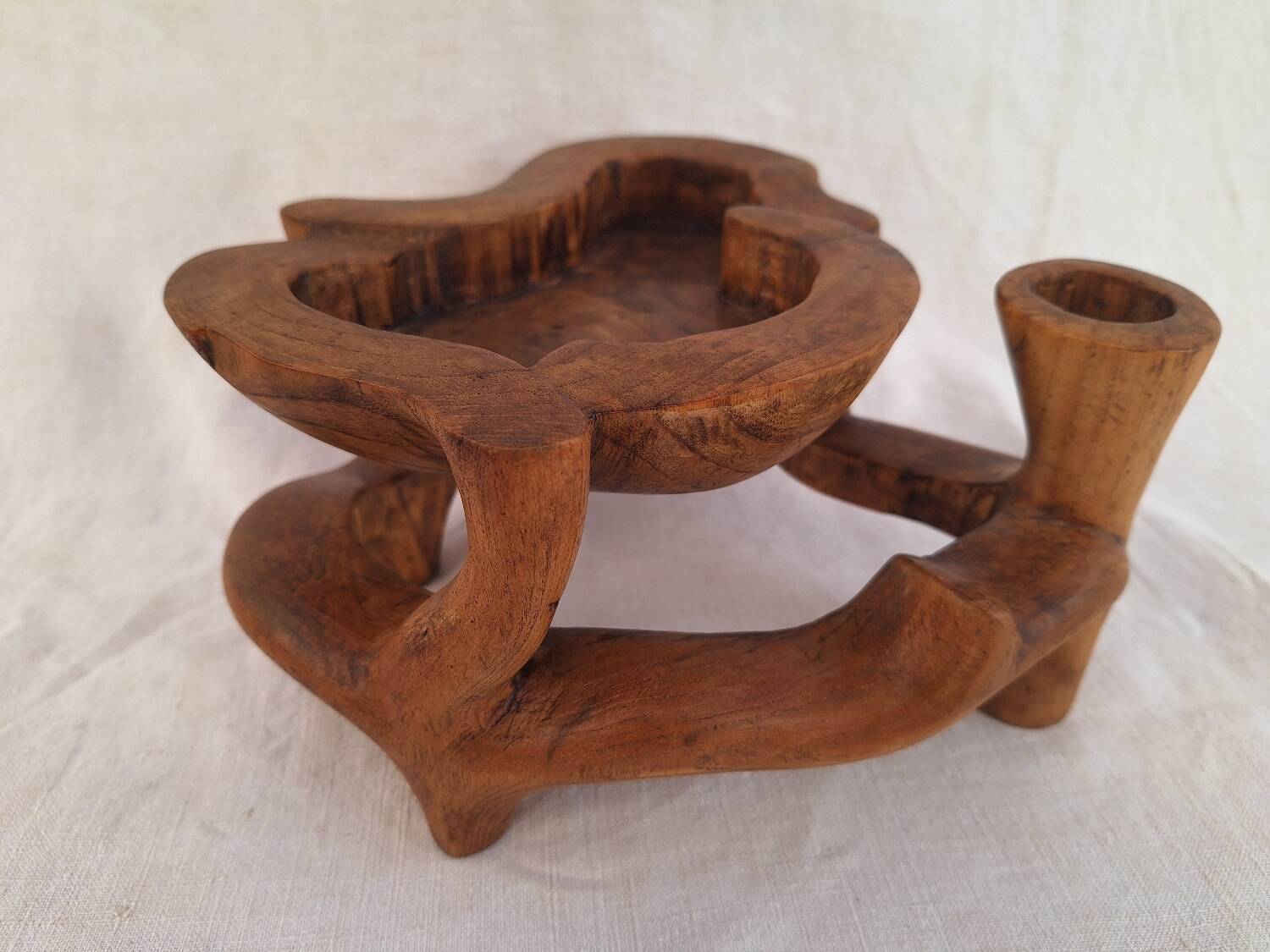 Carved wooden empty pocket.