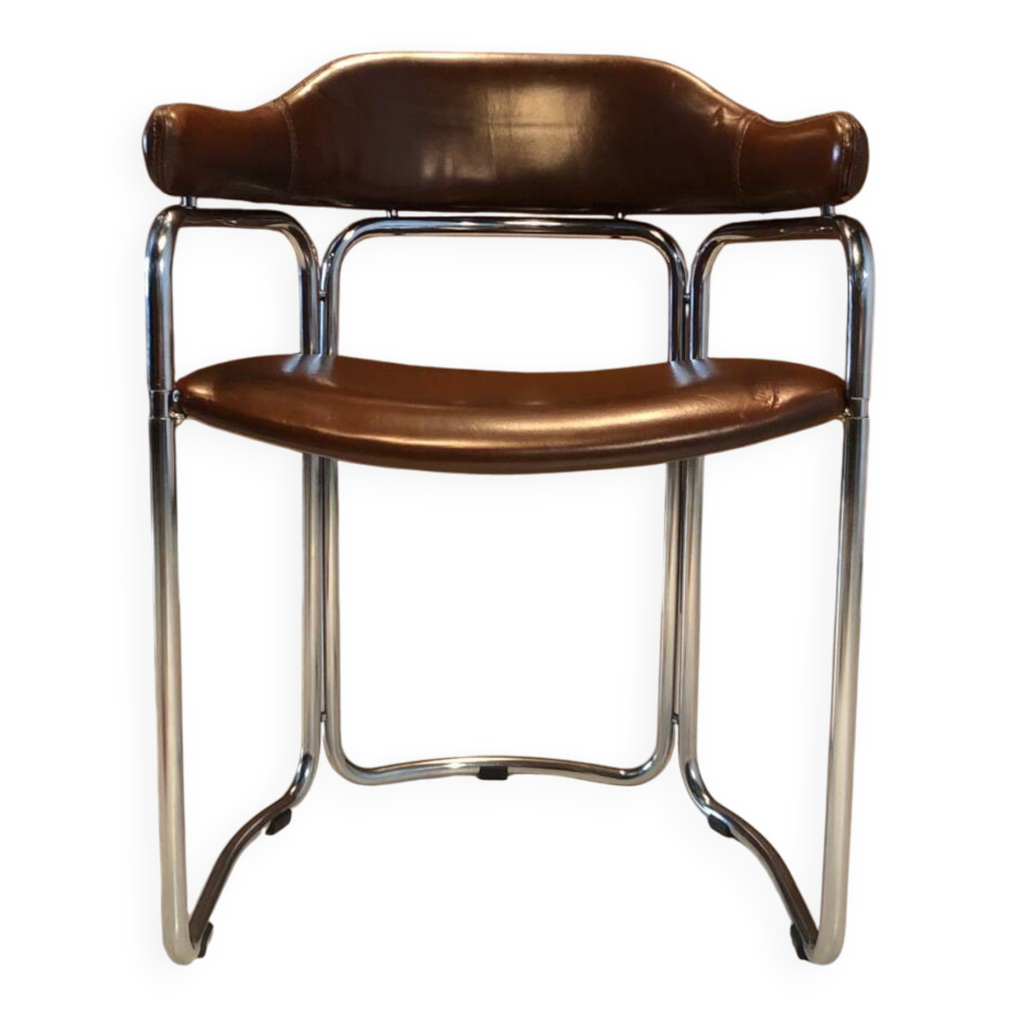 Vintage leather and chrome chair circa 1970