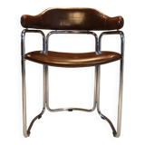 Vintage leather and chrome chair circa 1970