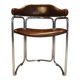 Chaise vintage en cuir et chrome vers 1970
