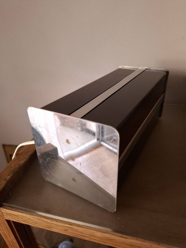 Pied de lampe années 70'S en plexi et chrome