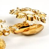 1970s brass crystal glass floral wall lamp by Ernst Palme unused condition