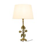 Elegant Floral Table Lamp Brass Art Nouveau Style 43cm